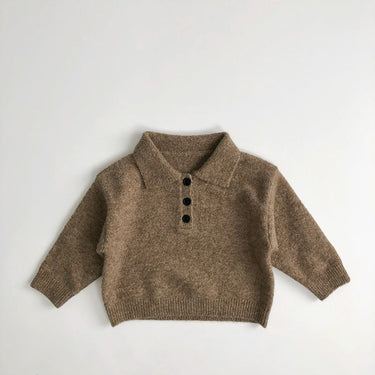 Lange Katoenen Polo voor Kinderen van 1-7 Jaar – Beige/Bruin, Warm en Ademend, Perfect voor Koude Dagen 0